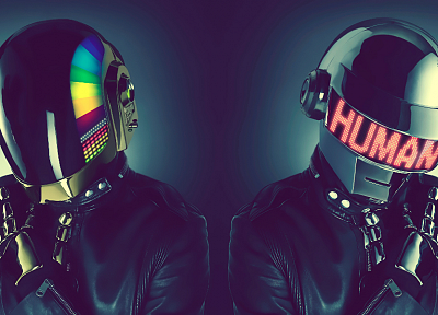 роботы, Daft Punk, шлемы, диджей - копия обоев рабочего стола