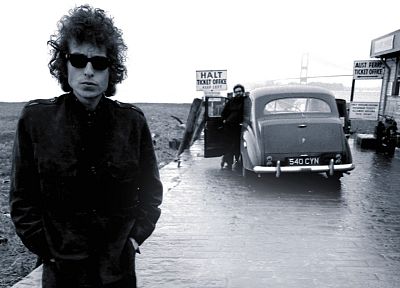 Боб Дилан, темные очки, монохромный, обложки альбомов, руки в карманах - обои на рабочий стол