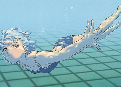 Ayanami Rei, Neon Genesis Evangelion (Евангелион), школьные купальники - обои на рабочий стол
