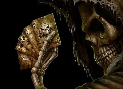 карты, черепа, смерть, скелеты - обои на рабочий стол