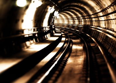 метро, подземный, тоннели, железнодорожные пути - обои на рабочий стол