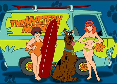 мультфильмы, девушки, Велма, Scooby Doo, волчеягодник, купальники - похожие обои для рабочего стола