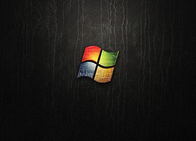 кожа, абстракции, черный цвет, Windows 7, Microsoft Windows, логотипы - обои на рабочий стол
