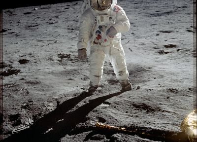Луна, астронавты, Moon Landing, Базз Олдрин - обои на рабочий стол