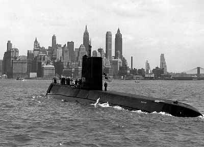подводная лодка, Нью-Йорк, кораблик - обои на рабочий стол