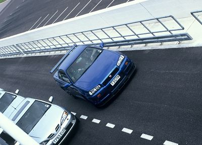 синий, автомобили, фронт, Ниссан, транспортные средства, трек, Nissan Primera, Nissan Skyline R34 GT-R, вид спереди угол - случайные обои для рабочего стола