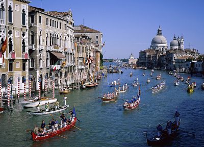 Венеция, Гранд, Италия, гондолы, канал - случайные обои для рабочего стола