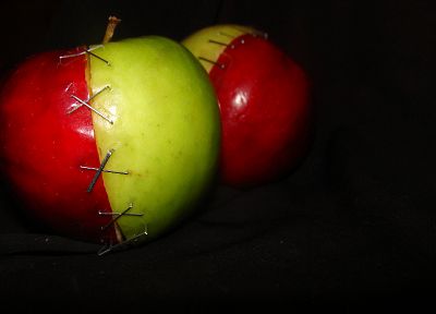 яблоки, фотомонтаж - обои на рабочий стол