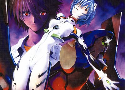 Ayanami Rei, Neon Genesis Evangelion (Евангелион), Каору Нагиса - копия обоев рабочего стола
