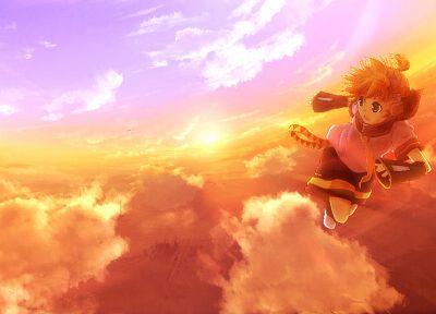 облака, Вокалоид, Kagamine Len, аниме, небо - обои на рабочий стол