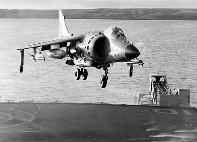 военный, самолеты, оттенки серого, лунь, монохромный, транспортные средства, авианосцы, Sea Harrier, Фолклендские - случайные обои для рабочего стола