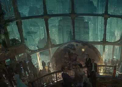 видеоигры, BioShock, Восторг, партия, глобусы - копия обоев рабочего стола