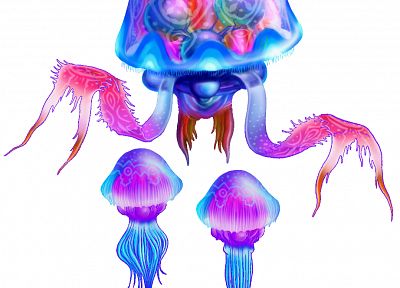 животные, медуза, произведение искусства - обои на рабочий стол