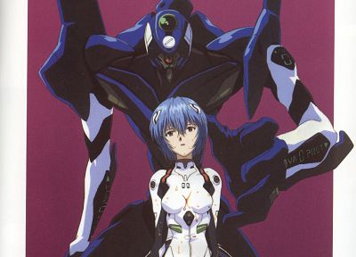 Ayanami Rei, Neon Genesis Evangelion (Евангелион), аниме девушки, сканы - обои на рабочий стол