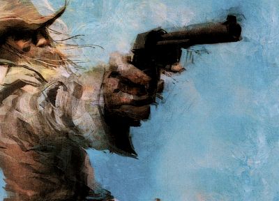Metal Gear, пистолеты, ковбои, произведение искусства, Револьвер Оцелот - копия обоев рабочего стола