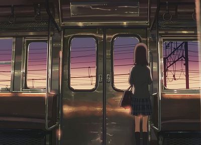 поезда, Макото Синкай, одиноко, 5 сантиметров в секунду, аниме - похожие обои для рабочего стола