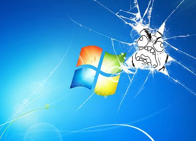 сломанный экран, Microsoft Windows, логотипы - копия обоев рабочего стола