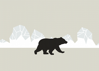 зима, медведи, упрощенный - обои на рабочий стол