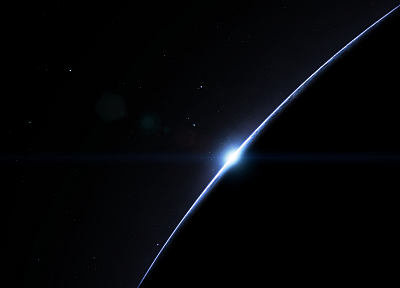 восход, синий, звезды, планеты - оригинальные обои рабочего стола