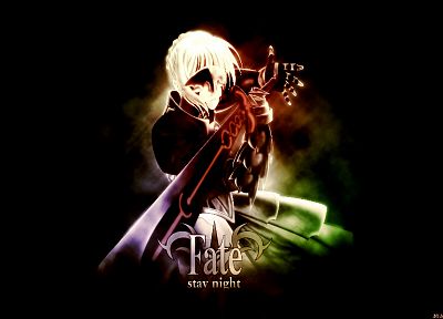 Fate/Stay Night (Судьба), Сабля, простой фон, Сабля Alter, Fate series (Судьба) - оригинальные обои рабочего стола