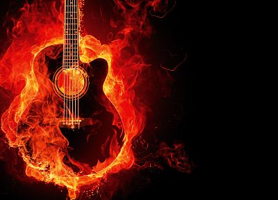 огонь, гитары - случайные обои для рабочего стола
