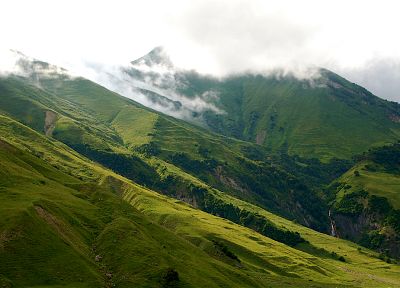 горы, пейзажи, природа, дым, Кавказ, Кавказ - оригинальные обои рабочего стола