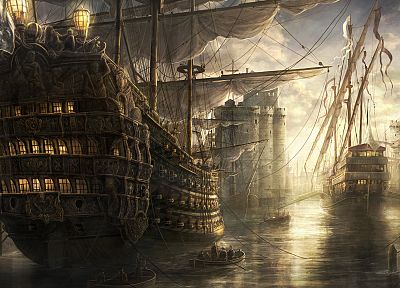 корабли, произведение искусства, транспортные средства, рисунки, Empire: Total War, Radojavor - случайные обои для рабочего стола