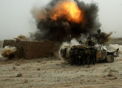 военный, взрывы, Афганистан, Humvee, HMMWV - случайные обои для рабочего стола