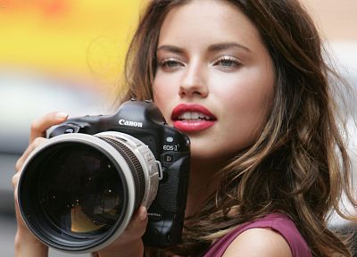 девушки, Адриана Лима, модели, камеры, Canon - копия обоев рабочего стола