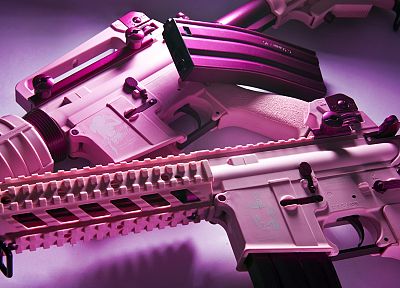 девушки, винтовки, пистолеты, розовый цвет, страйкбол - копия обоев рабочего стола