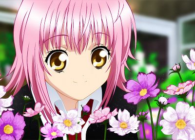 розовые волосы, Shugo Chara !, золотые глаза, Hinamori Аму, аниме девушки - копия обоев рабочего стола