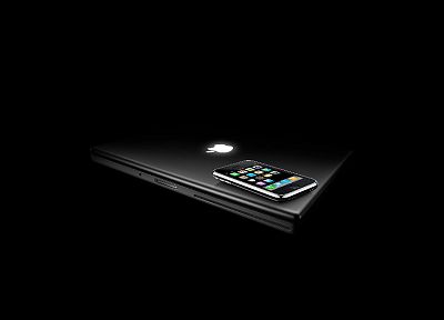 Эппл (Apple), iPhone, темный фон - копия обоев рабочего стола