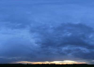 закат, облака, пейзажи, Солнце, панорама, небо - оригинальные обои рабочего стола