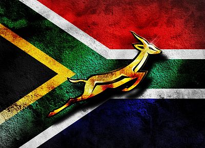 флаги, Южная Африка, регби, антилопа, газель - обои на рабочий стол