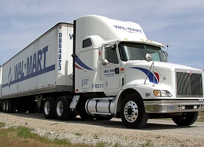 грузовики, полу, Walmart, о магистрали удваивается, автопоезд, транспортные средства - обои на рабочий стол