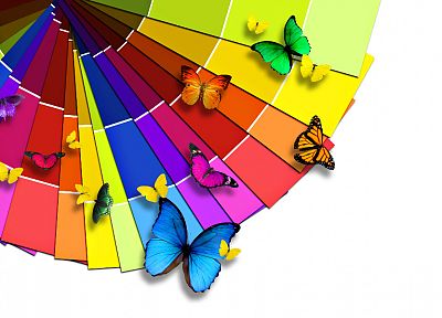 многоцветный, радуга, бабочки - случайные обои для рабочего стола
