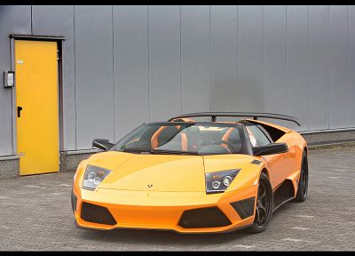 автомобили, транспортные средства, Lamborghini Murcielago, оранжевые автомобили, итальянские автомобили - оригинальные обои рабочего стола