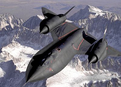 горы, снег, самолет, военный, самолеты, SR- 71 Blackbird - оригинальные обои рабочего стола
