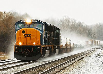 поезда, CSX, железнодорожные пути, транспортные средства, локомотивы - оригинальные обои рабочего стола