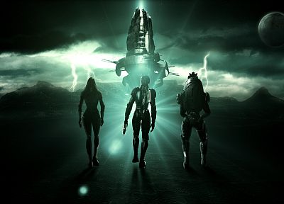 горизонт, Mass Effect, Касуми Гото, Гаррус Вакариан, Командор Шепард - случайные обои для рабочего стола
