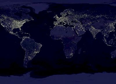 ночь, огни, Земля, карты - похожие обои для рабочего стола
