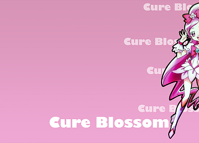 Pretty Cure, простой фон, Cure Blossom - оригинальные обои рабочего стола