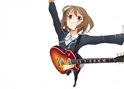 K-ON! (Кэйон!), школьная форма, Hirasawa Юи, гитары - обои на рабочий стол