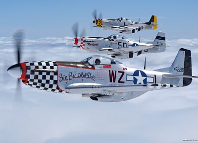 самолет, военный, самолеты, P - 51 Mustang - оригинальные обои рабочего стола