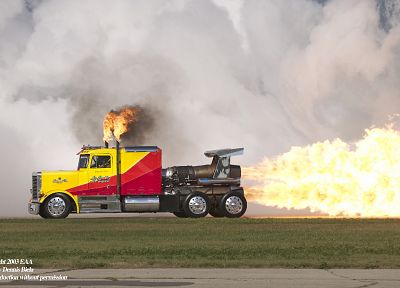 огонь, огонь, грузовики, транспортные средства, реактивный самолет - копия обоев рабочего стола