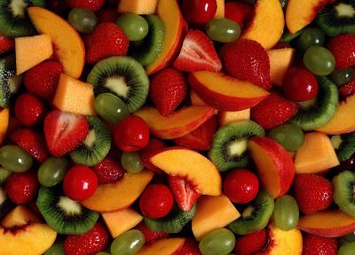фрукты, еда, киви, клубника - обои на рабочий стол