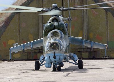 самолет, военный, вертолеты, советский, задние, транспортные средства, Ми- 24 - обои на рабочий стол