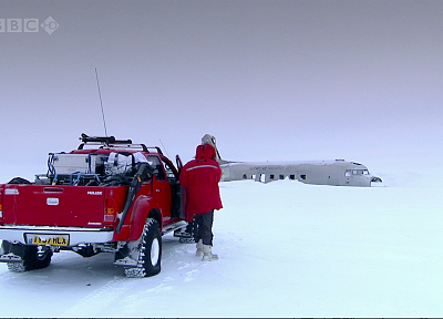 снег, Top Gear, BBC, арктический, Hilux, транспортные средства, Джереми Кларксон, Джеймс Мэй, скачки, арктический грузовик - обои на рабочий стол