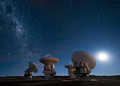 звезды, радиотелескоп - обои на рабочий стол