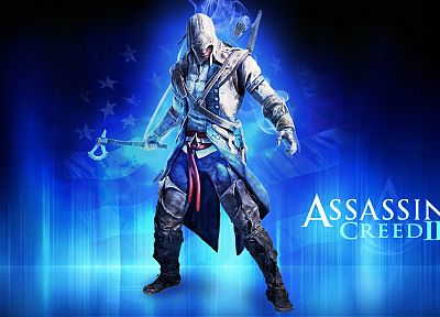 видеоигры, синий, убийца, Assassins Creed, Assassins Creed 3, фан-арт - копия обоев рабочего стола